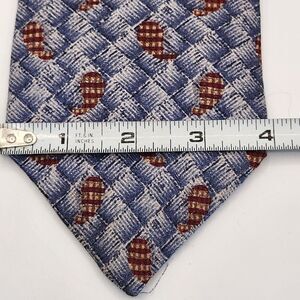 Bugatti Silk Necktie Burgundy and Blue Design‎ Neck Tie 58" x 4"